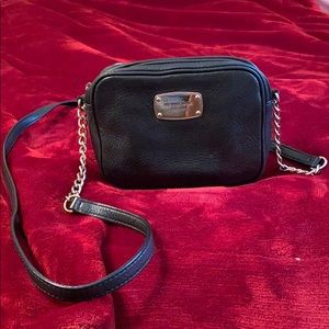 Michael Kors Black Leather Long Strap Crossbody